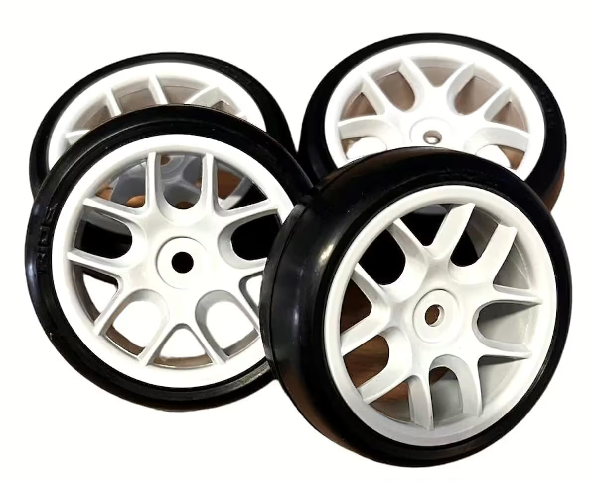 Ride TR09 Slick Tyres (belted) on 10-Spoke Wheel, Pre-glued (4)