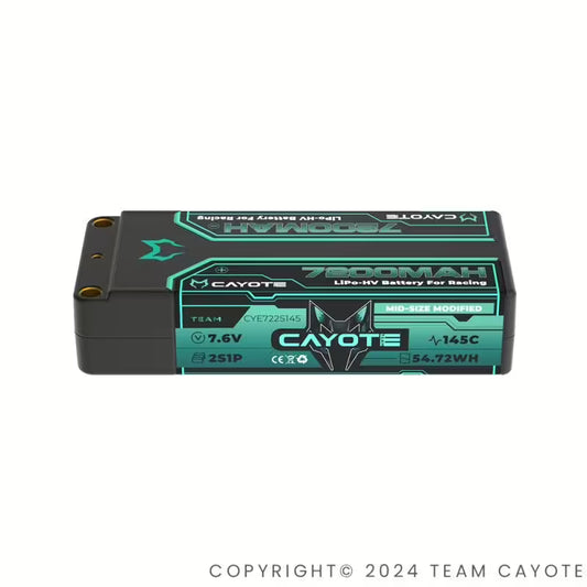 CAYOTE Racing 7200mAh 2S Mid-Size LiPo Battery 7,6V 145C 251g