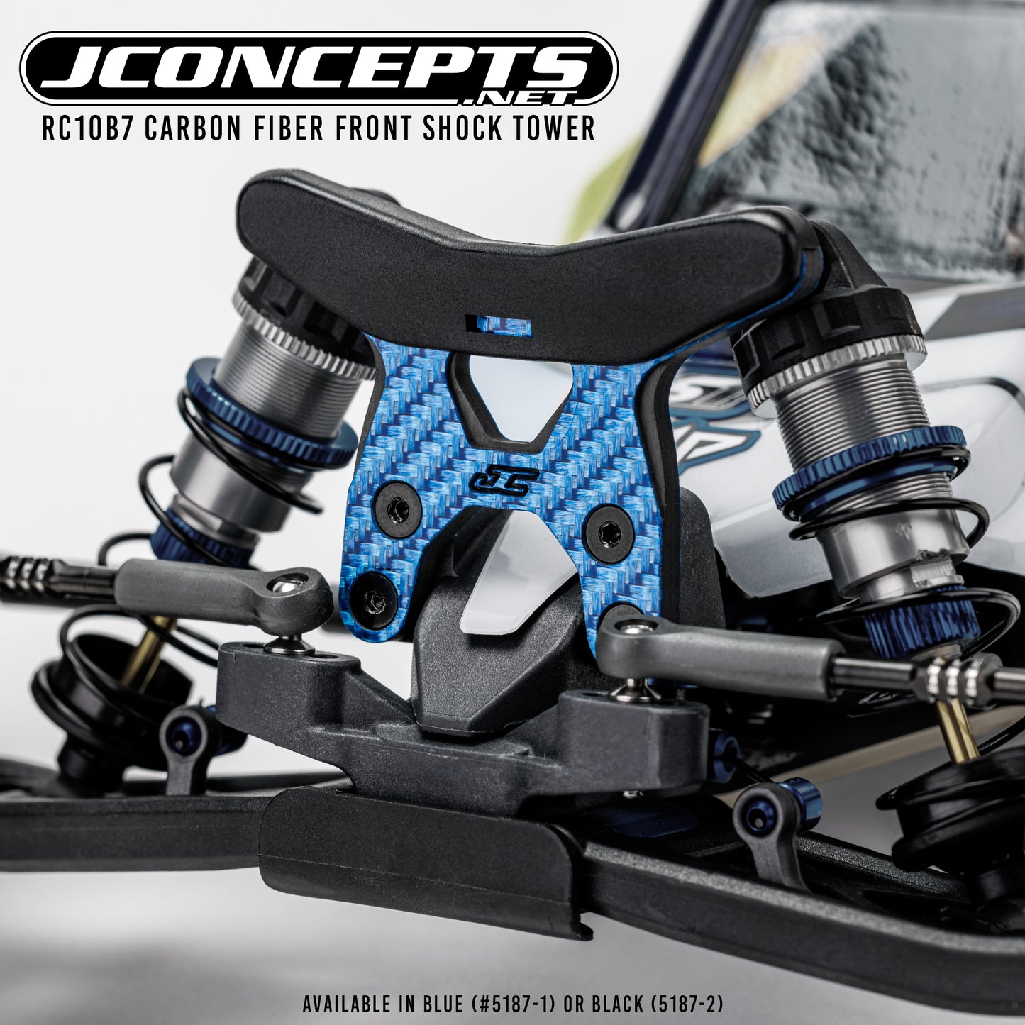 RC10B7 carbon fiber front shock tower - black