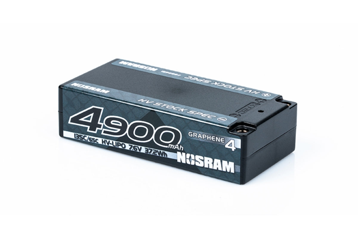 NOSRAM HV Stock Spec Shorty Graphene-4 4900mAh Hard Case 7.6V 135C/65C LiPo Battery