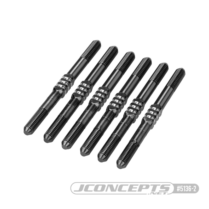 RC10B7 Fin Titanium Turnbuckle 3.5 x 48mm, Stealth Black - 6pc.