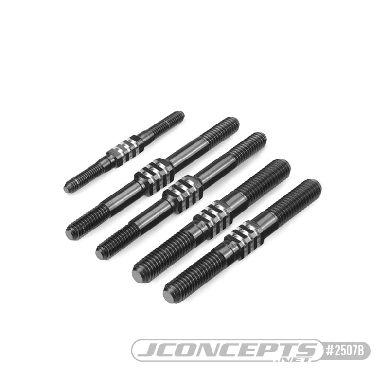 RC8B4 | RC8B4e Fin Titanium turnbuckle set - black, 5pc.