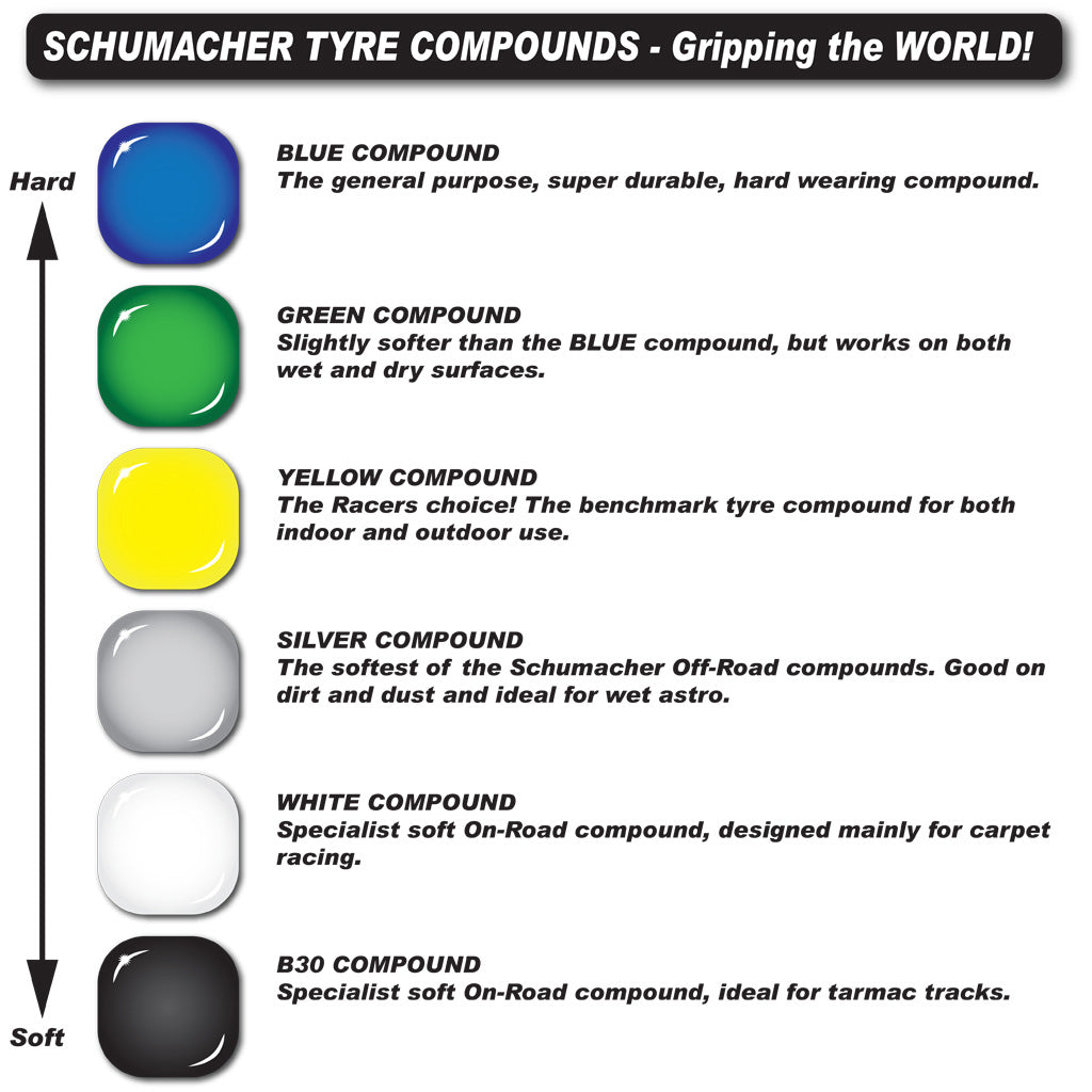 Schumacher Spiral 1/8th Tyre - Silver (pr)