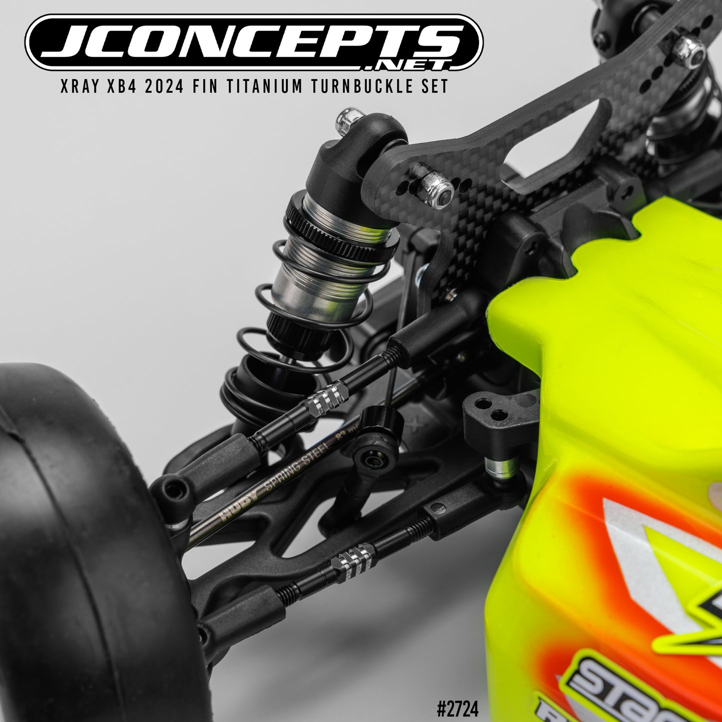 XRAY XB4 2024 3.5 x 55mm Fin Titanium turnbuckle set, 6pc. – Stealth Black
