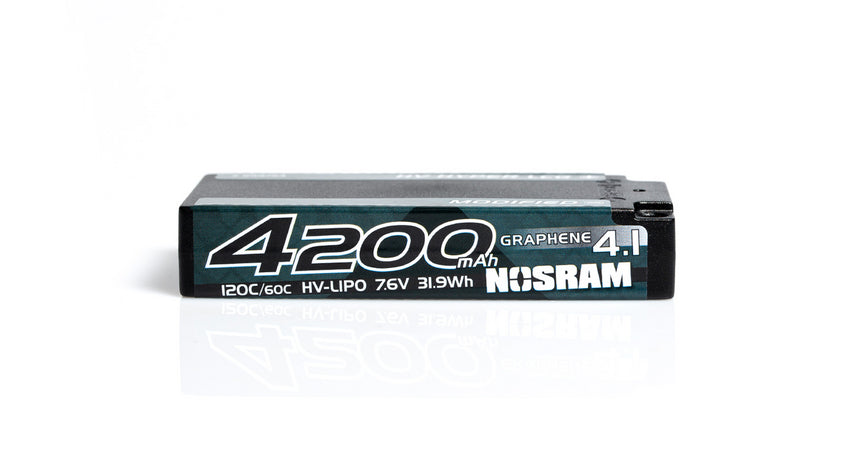 NOSRAM HV Hyper LCG Modified Shorty GRAPHENE-4.1 4200mAh Hardcase Battery - 7.6V LiPo - 120C/60C