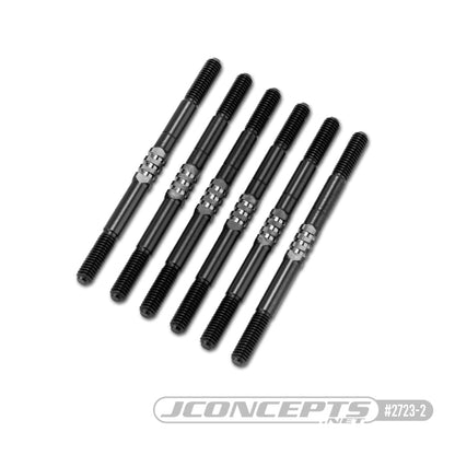 JConcepts - XRAY XB2 2024 3.5 x 55mm Fin Titanium turnbuckle set, 6pc. – stealth black