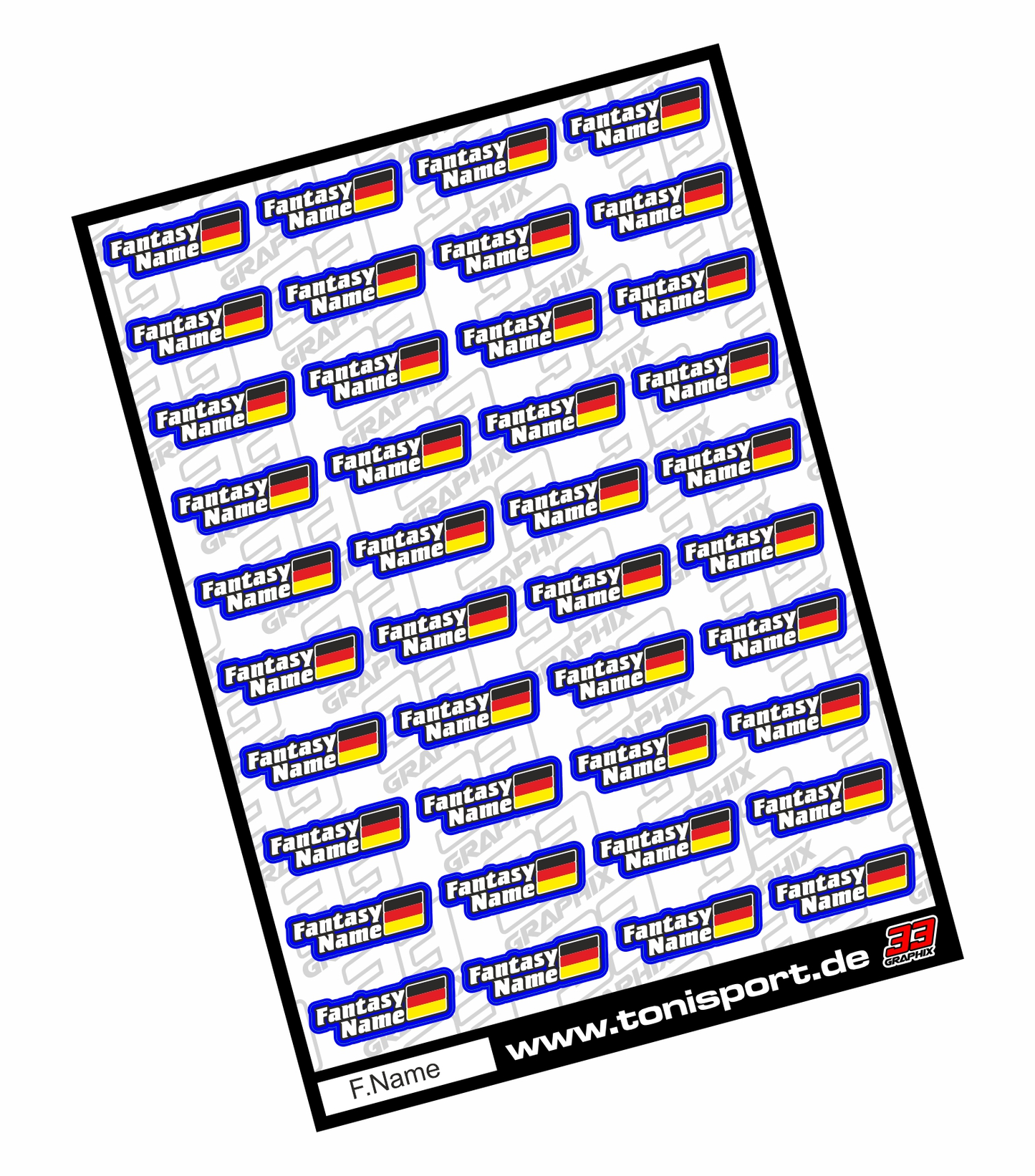 33Graphix Individual Name Sticker A4