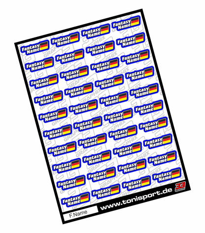 33Graphix Individual Name Sticker A4