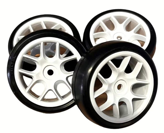 Ride TR09 Slick Tyres (belted) on 10-Spoke Wheel, Pre-glued (4)