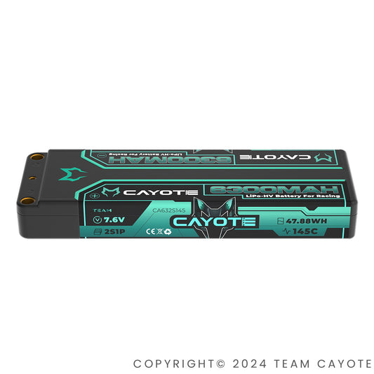 CAYOTE Racing 6300mAh 2S LiPo Battery 7,6V 145C 226g