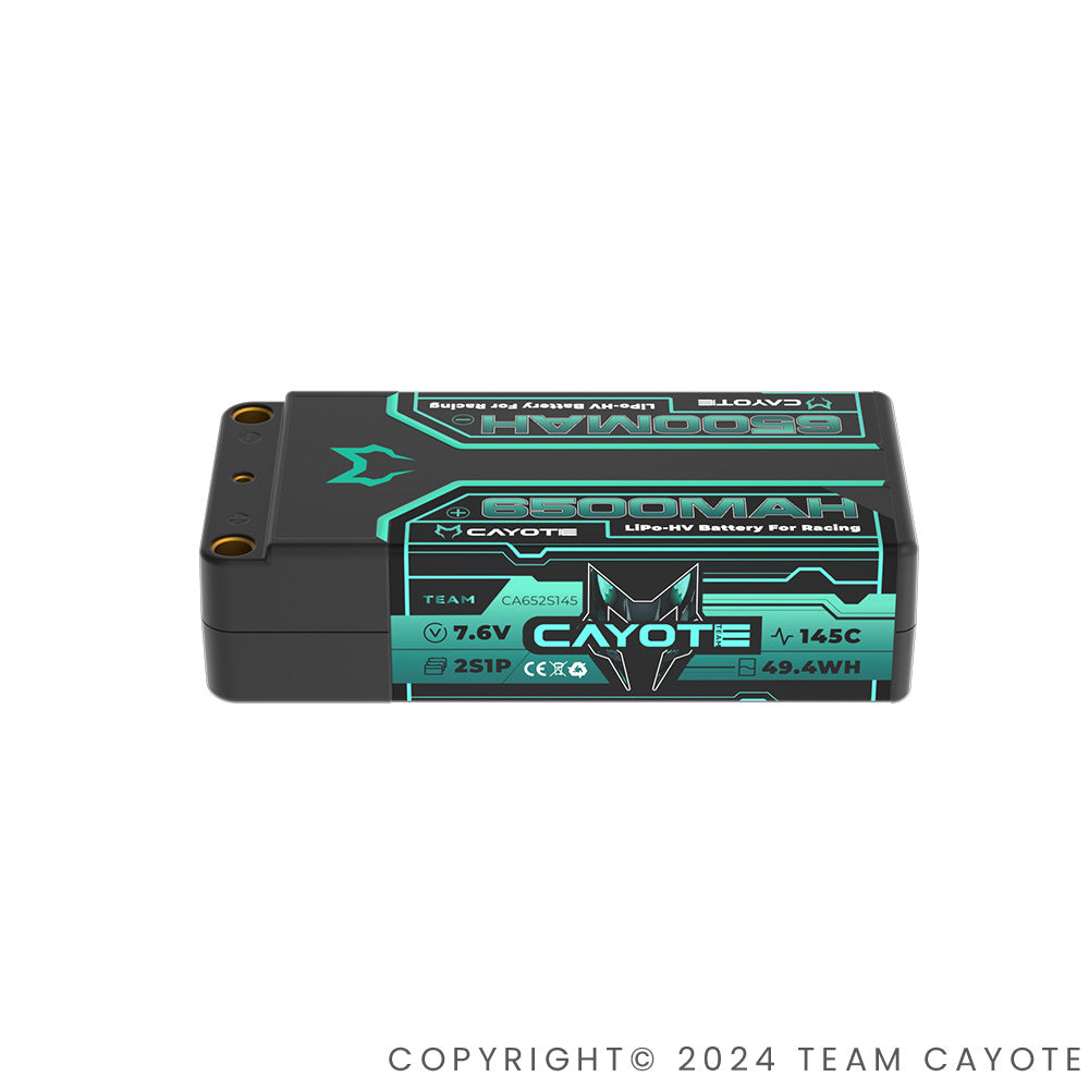 CAYOTE Racing 6500mAh 2S Shorty LiPo Battery 7,6V 145C 228g