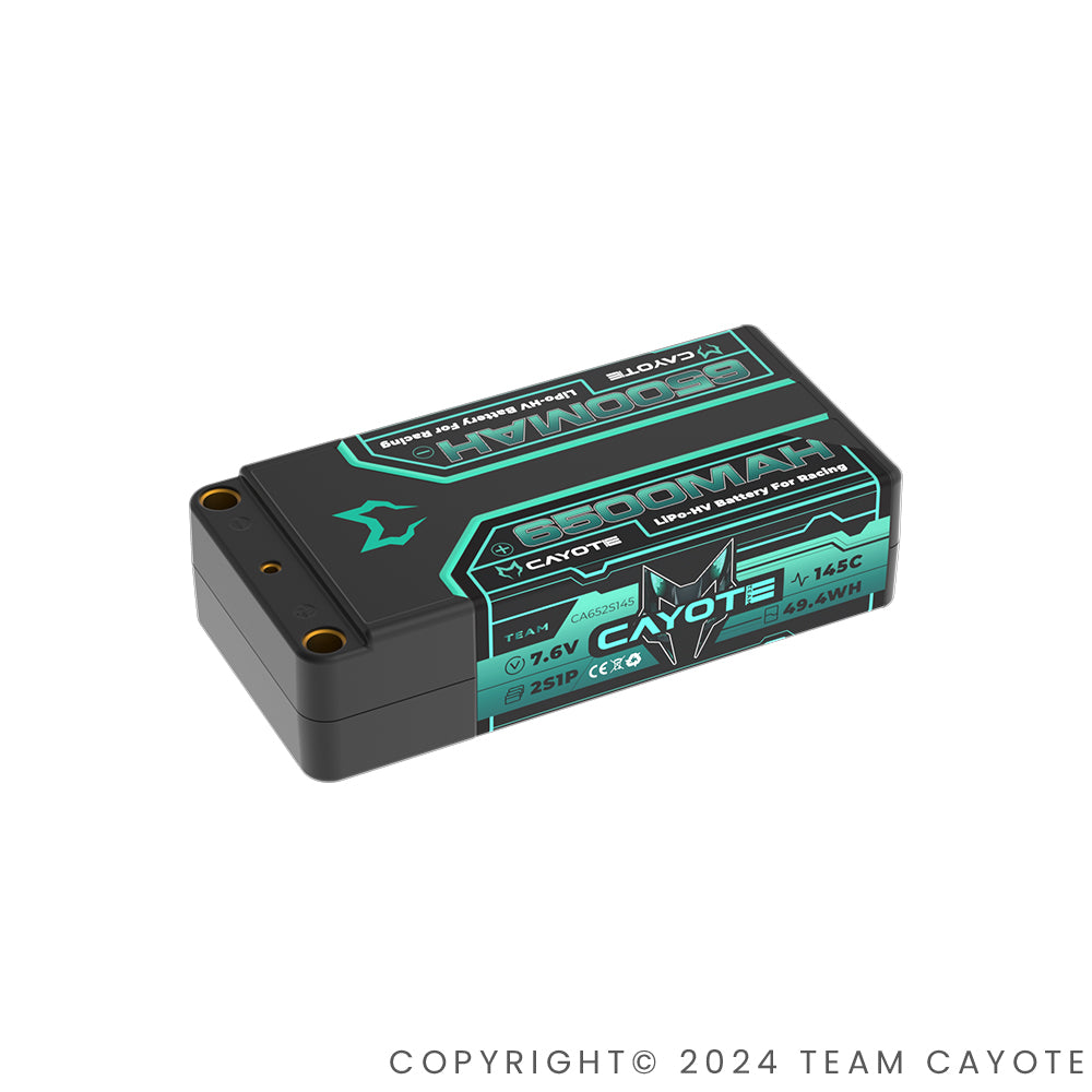 CAYOTE Racing 6500mAh 2S Shorty LiPo Battery 7,6V 145C 228g