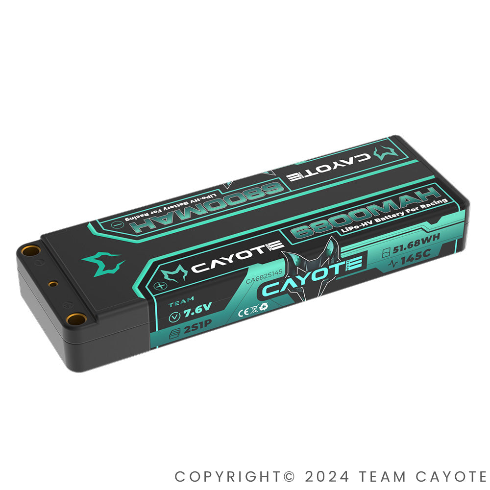 CAYOTE Racing 6800mAh 2S LiPo Battery 7,6V 145C 249g