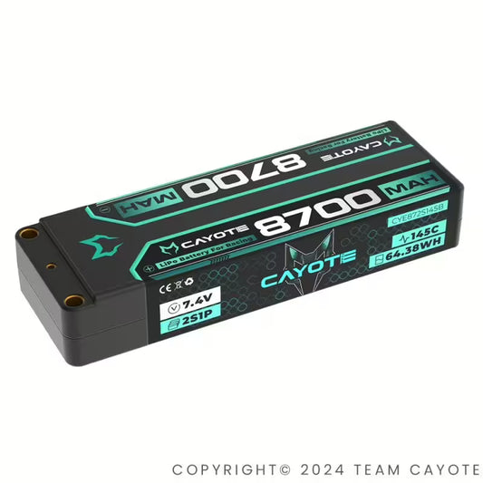 CAYOTE Racing 8700 mAh 2S LiPo Battery 7,4 V 145C 321g