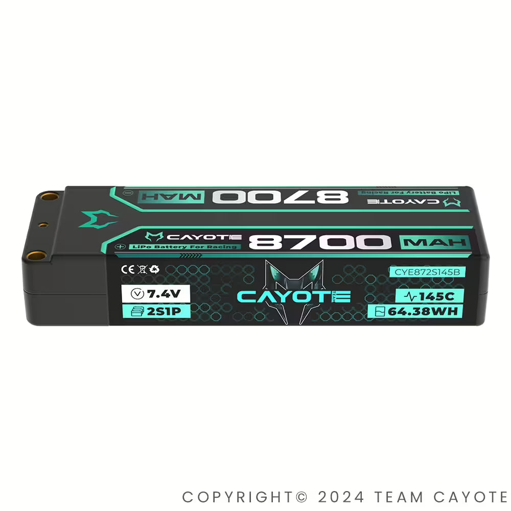 CAYOTE Racing 8700 mAh 2S LiPo Battery 7,4 V 145C 321g