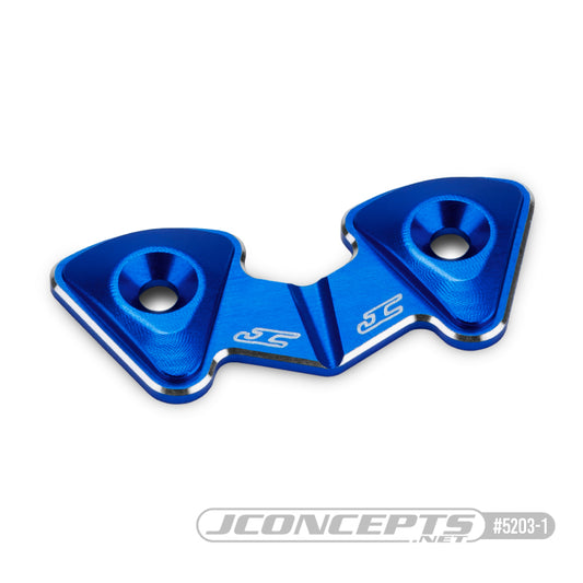 RC10B7 aluminum 1-piece rear wing button - blue