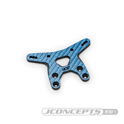 RC10B7 carbon fiber front shock tower - blue