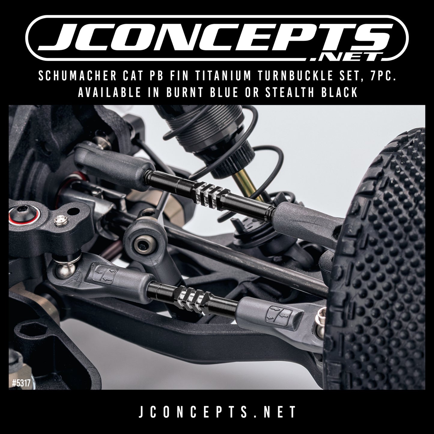 Schumacher Cat PB Fin Titanium turnbuckle set, 7pc. - Burnt Blue