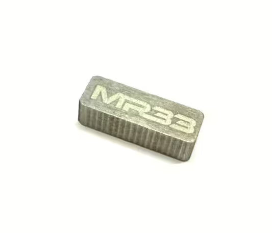 MR33 tungsten weight: 17.4 x 5 x 6 mm, 10 g.