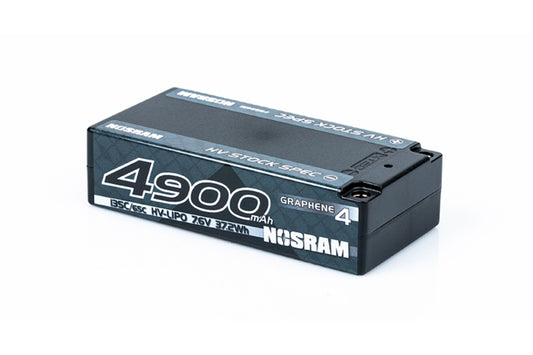 NOSRAM HV Stock Spec Shorty Graphene-4 4900mAh Hard Case 7.6V 135C/65C LiPo Battery