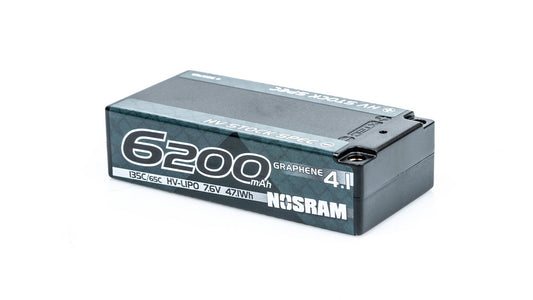 NOSRAM HV Stock Spec Shorty GRAPHENE-4.1 6200mAh Hardcase Battery - 7.6V LiPo - 130C/65C