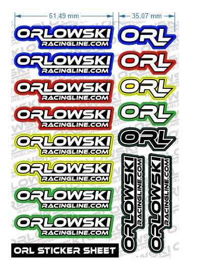 Orlowski Racing Line Sticker Sheet A6