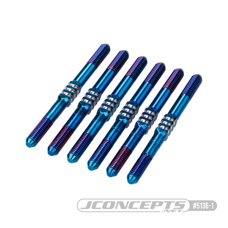 RC10B7 Fin Titanium Turnbuckle 3.5 x 48mm,  Burnt Blue - 6pc.