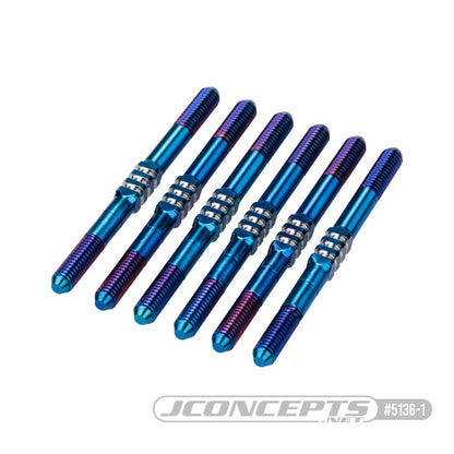 RC10B7 Fin Titanium Turnbuckle 3.5 x 48mm,  Burnt Blue - 6pc.