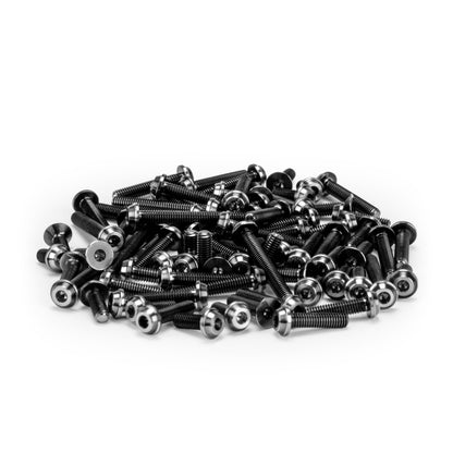 RC10B7 Titanium Top Hat Screw Set, Upper - 77pc, Stealth Black