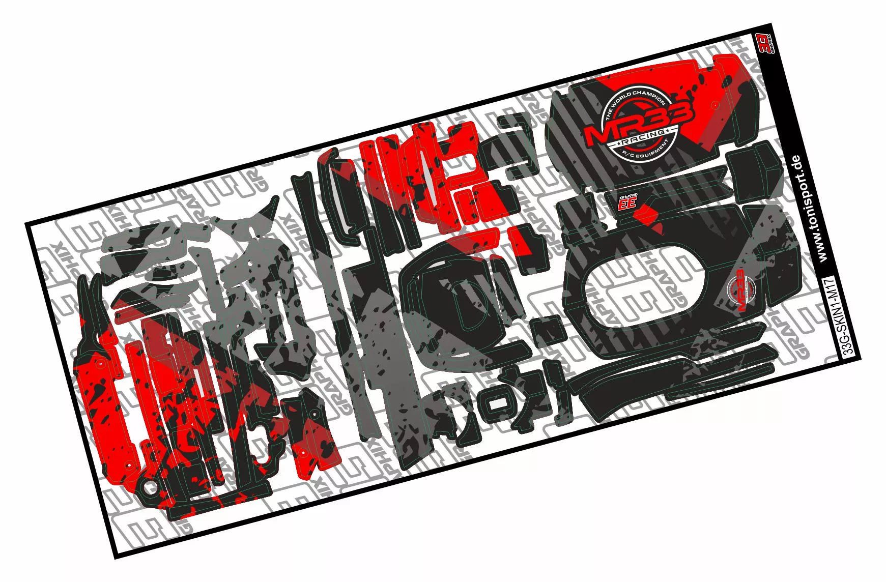 MR33 Sanwa M17 Skin Sticker Sheet by 33Graphix | 33G-SKIN1-M17 | ORL SHOP