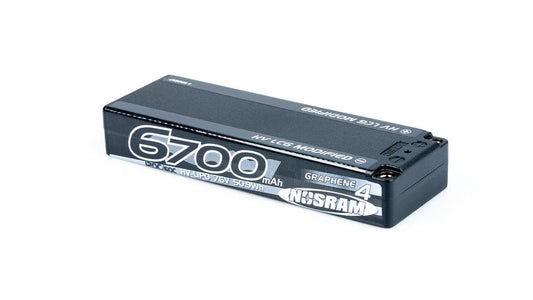 NOSRAM HV LCG Modified GRAPHENE-4 6700mAh Hardcase Battery - 7.6V LiPo - 135C/65C – 274g